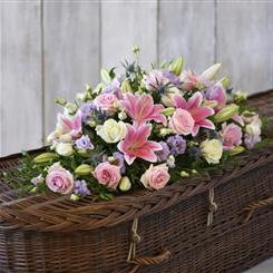 Rose &amp; Eryngium Casket Spray